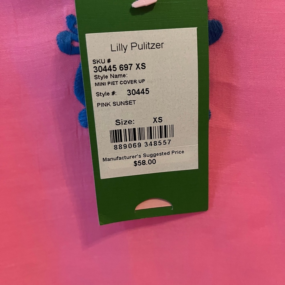 Pink Mini Piet Cover Up silk Lilly Pulitzer girls top NEW w/ Tags XS (2-3) - Picture 8 of 9